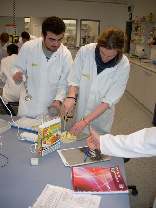 Die Aufbereitung der Proben, hier das Cordon bleu