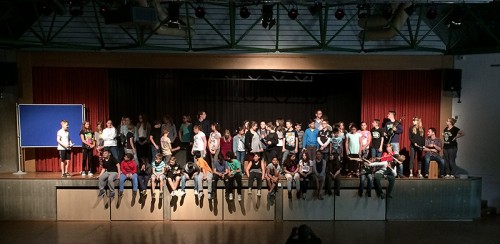 Präsentation in der Aula zum Abschluss des Projekts