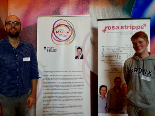 Von links nach rechts: SV-Lehrer Christoph Krull und Schüler*innensprecher Sascha Schulze. 